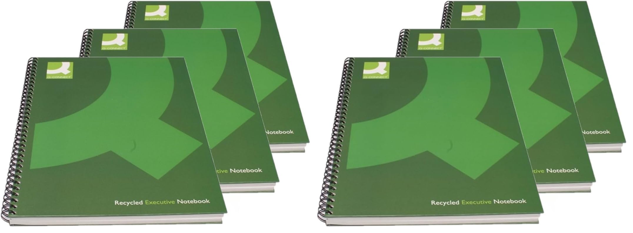 Q-Connect Hardback Wirebound Book, A4, Black, Pack of 3