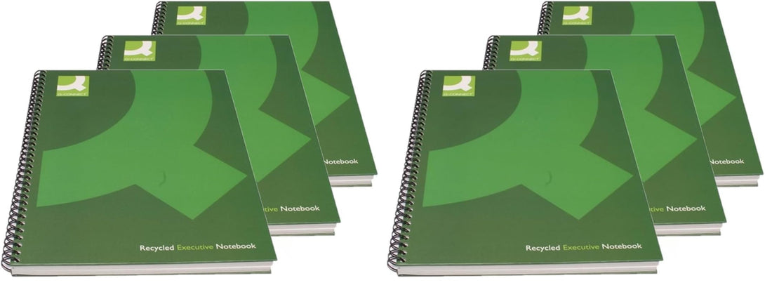 Q-Connect Hardback Wirebound Book, A4, Black, Pack of 3
