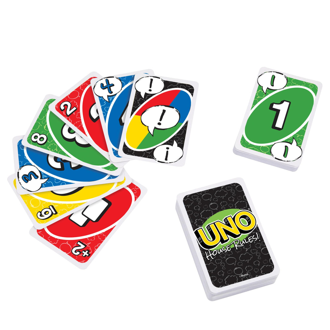 Mattel Games UNO House Rules Card Game for Family Night, Game Night, Travel, Camping & Party, HRL31