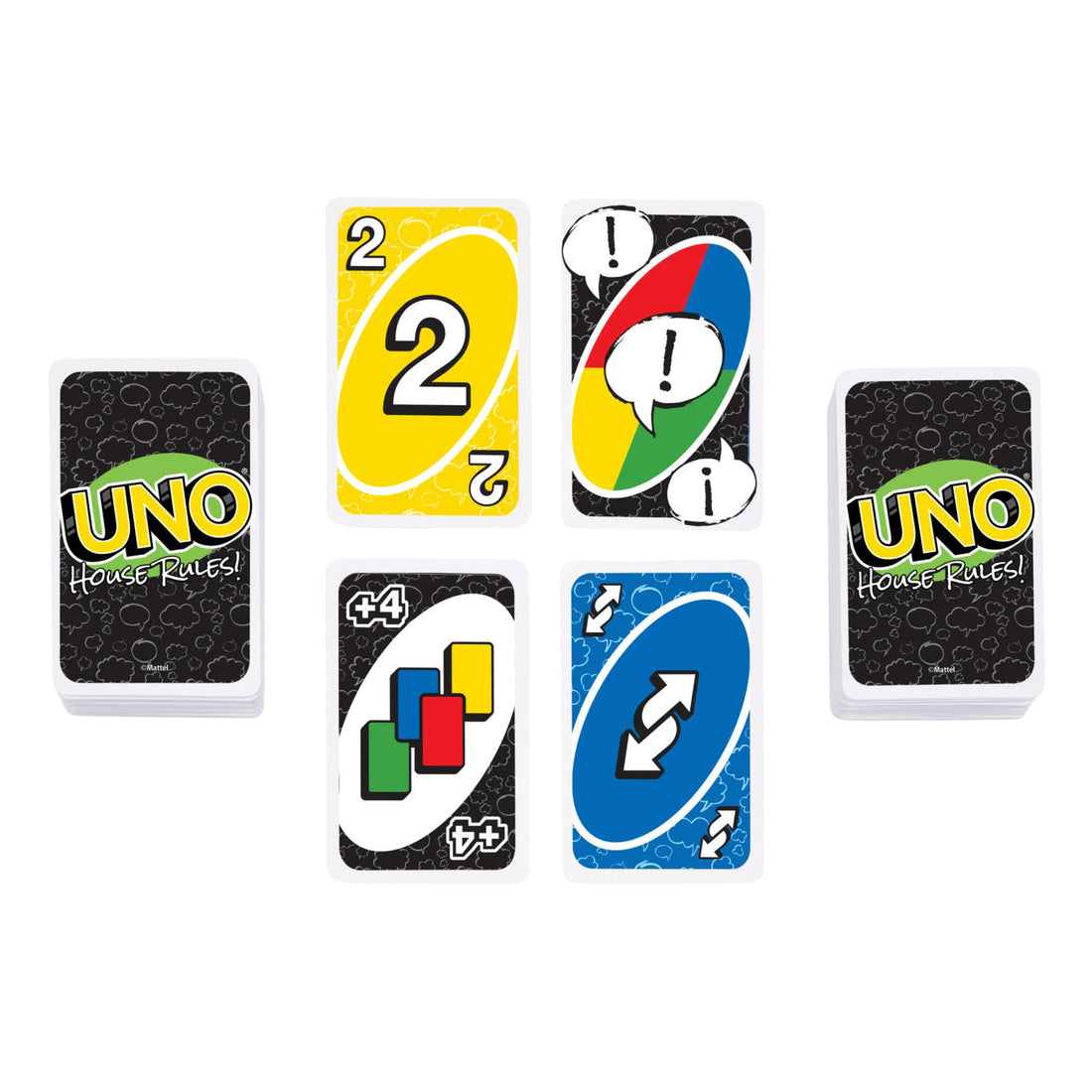 Mattel Games UNO House Rules Card Game for Family Night, Game Night, Travel, Camping & Party, HRL31