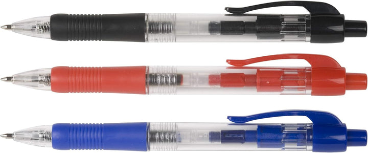 Q-Connect Retractable Ballpoint Pen Medium Black (Pack of 10)