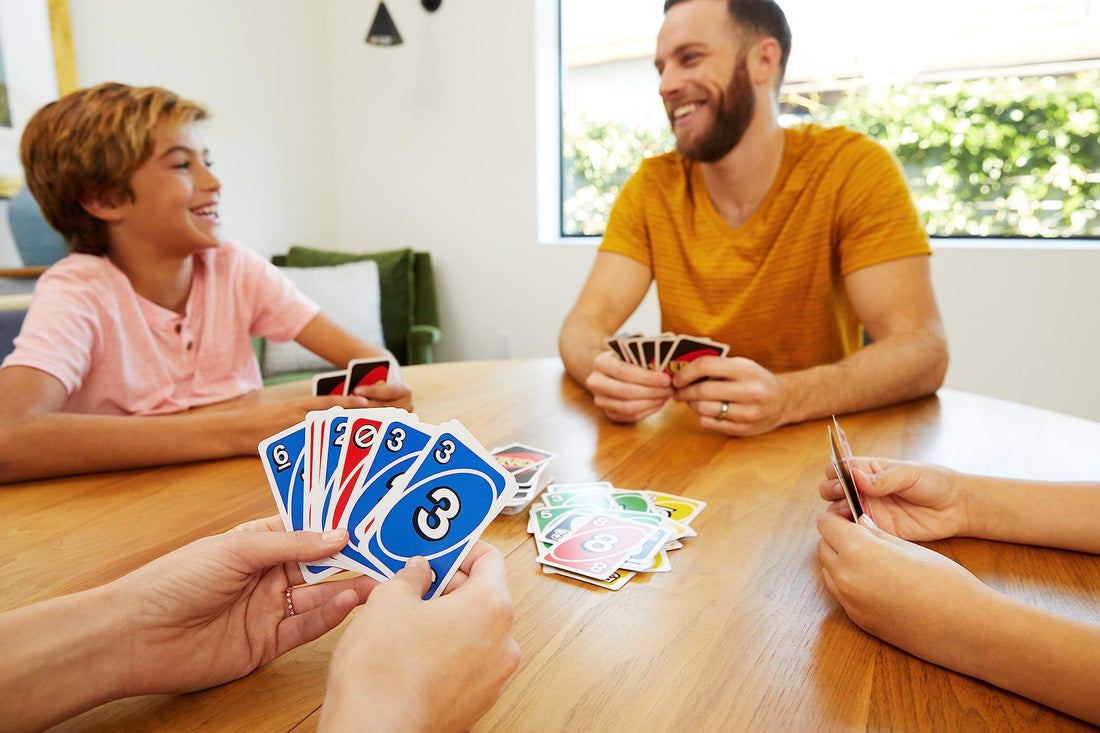 Mattel Games UNO House Rules Card Game for Family Night, Game Night, Travel, Camping & Party, HRL31