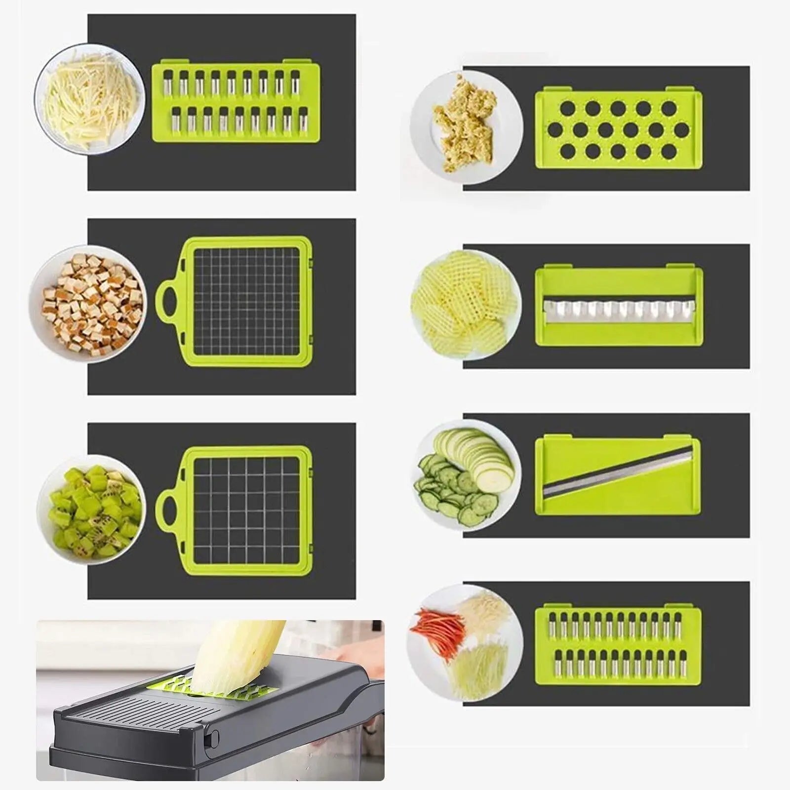 16 in 1 Vegetable Chopper, Salad Fruit Vegetable Food Chopper Slicer Peeler