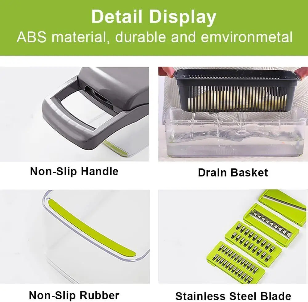 16 in 1 Vegetable Chopper, Salad Fruit Vegetable Food Chopper Slicer Peeler