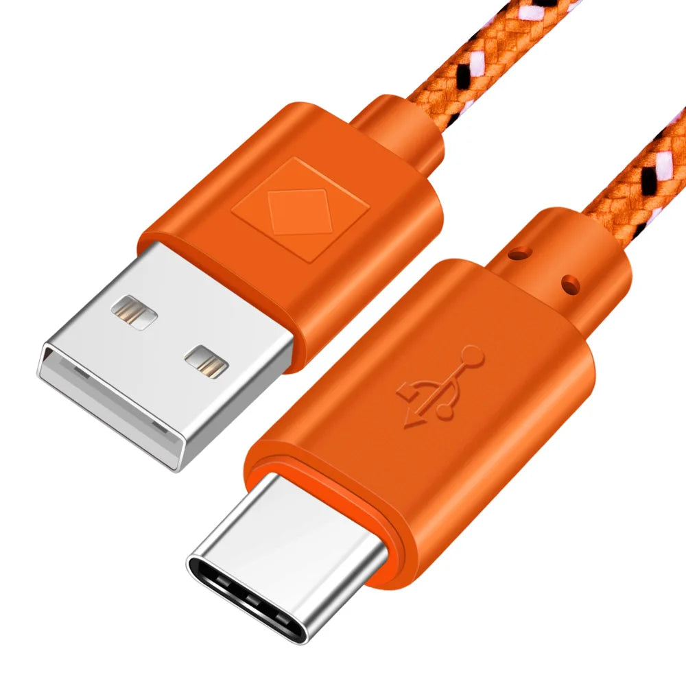 OLAF Nylon Braided USB Type C Cable 1M 2M 3M Data Sync Fast Charging USB C Cable For Samsung S9 S10 Xiaomi mi9 mi8 Huawei Type-c