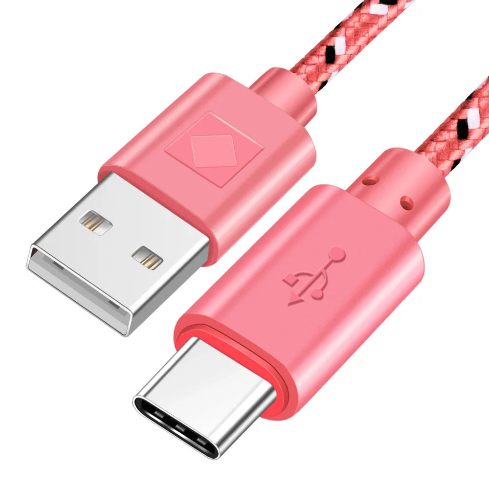 OLAF Nylon Braided USB Type C Cable 1M 2M 3M Data Sync Fast Charging USB C Cable For Samsung S9 S10 Xiaomi mi9 mi8 Huawei Type-c