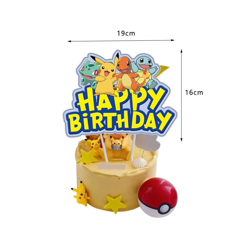 New Pokemon Birthday Party Decorations Kits Pikachu Theme Paper Plates Napkins Cups Balloons Baby Shower for Kids Event Supplies