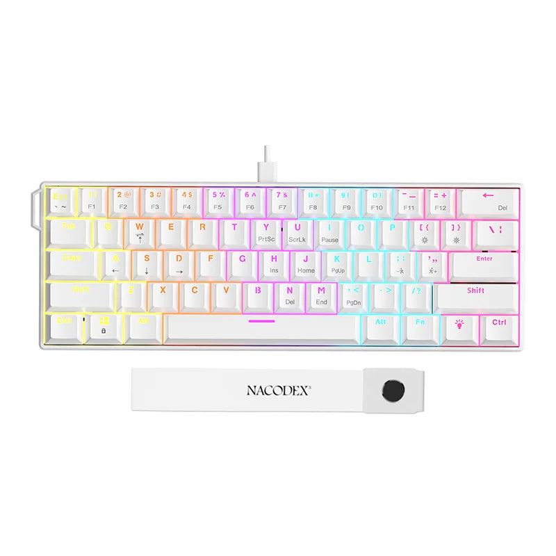 AJAZZ NK61 60% Layout Wired Mechanical Gaming Keyboard (Red Switches / 61 Keys) – Supports Plug-and-Play and DIY suitable for both gaming and office use