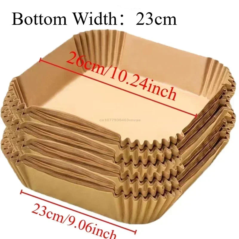 Cooking Paper Air Fryer Disposable Paper Square Round Baking Barbecue Plate NonStick Mat Kitchen Oven Oil Absorbing Paper Tool
