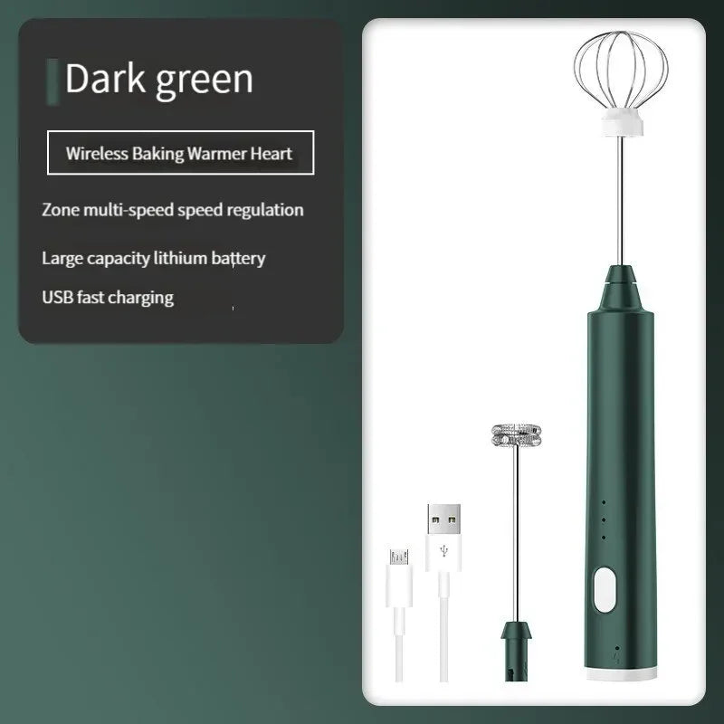 3 Speeds USB Rechargeable Handheld Milk Frother Electric Coffee Foam Maker Egg Beater Drink Mixer Frothing Wand