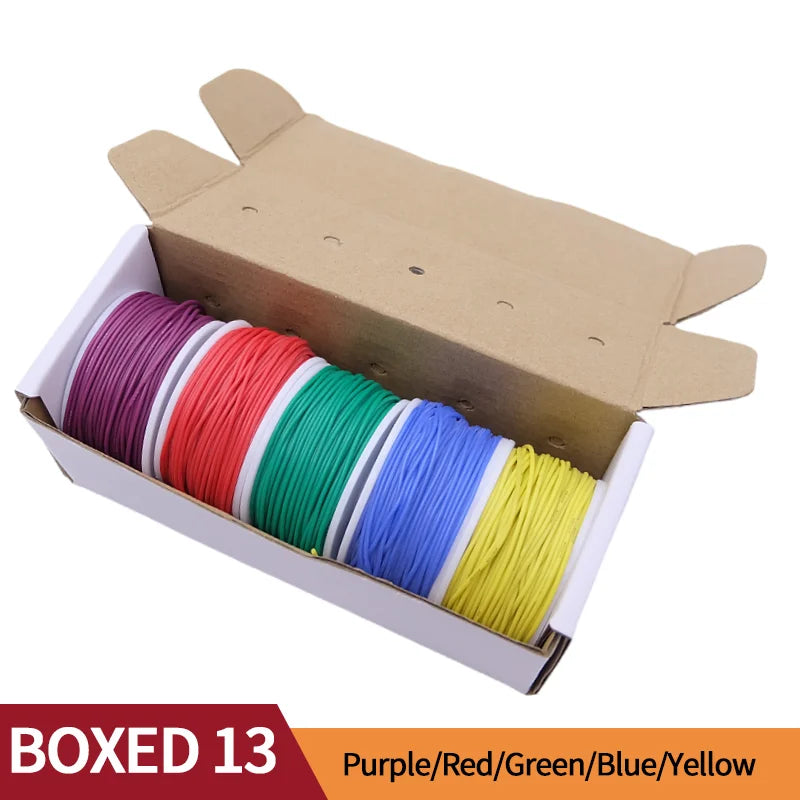 Super Soft Copper Wire Box (5 Colors Mix Kit) Heat Resistant Flexible Silicone 30/28/26/24/22/20AWG Electric Tinned Copper Cable