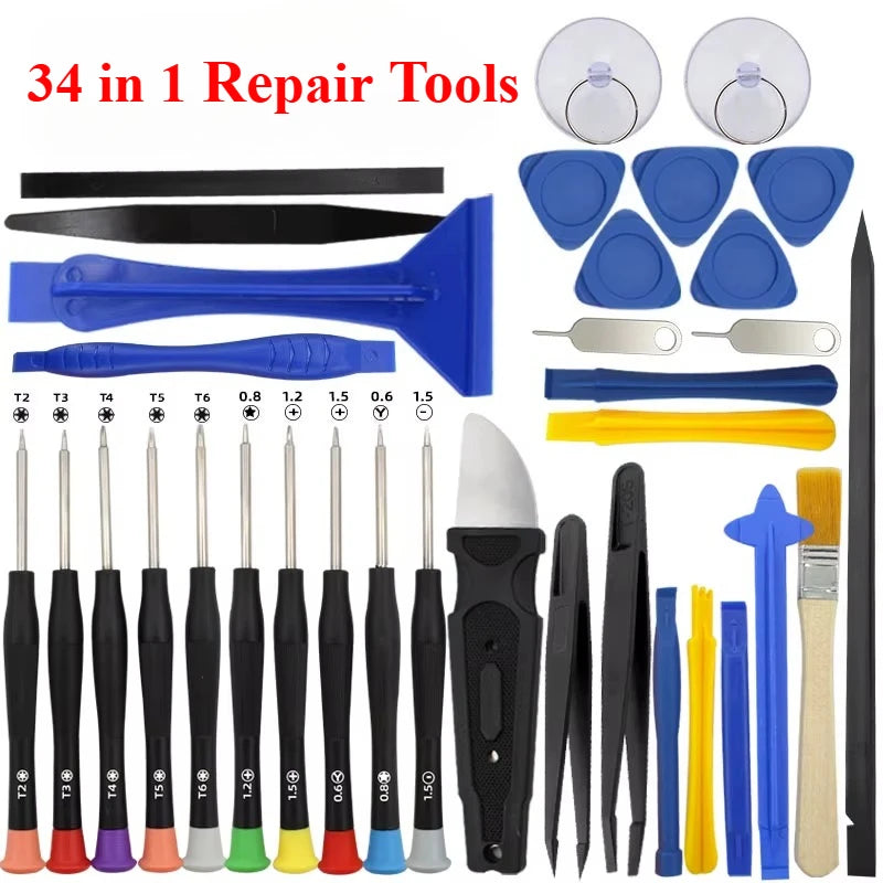 34/15 in 1 Precision Screwdriver Repair Tool Set for Mobile Phone Tablet Laptop Computer Electronics Maintenance Disassembly Kit