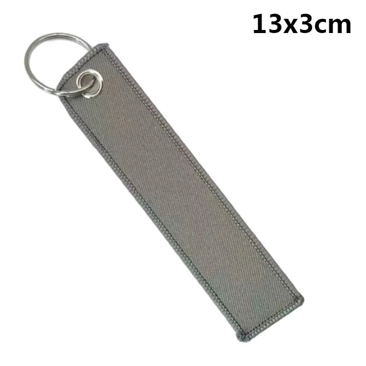 Custom Logo Polyester Keychain Print Name Car Motorcycle Embroider Webbing Key Chain Personalized Ribbon Keyring Men and Women