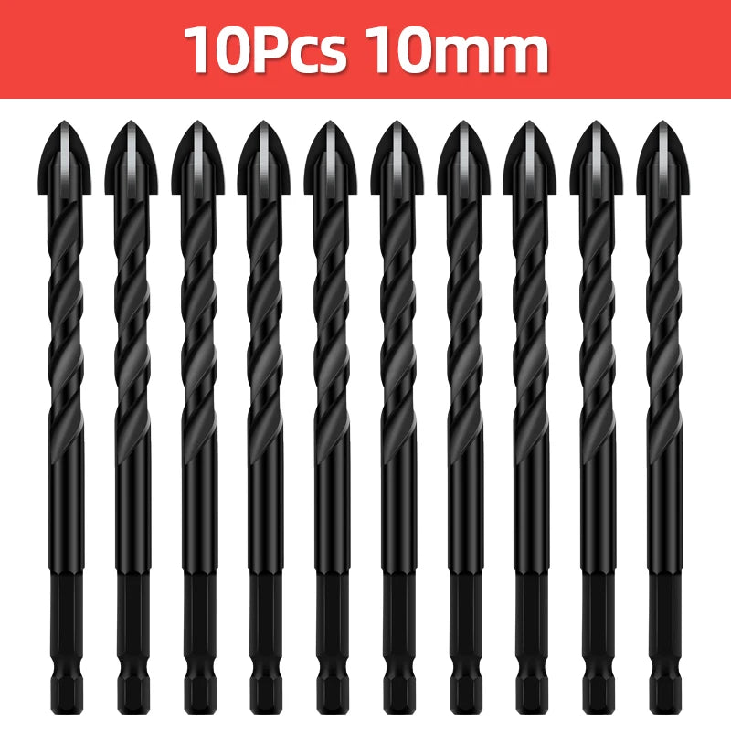 TOOLEYE Cross Hex Drill Bit Set For Concrete Porcelain Tile Glass Metal Multifunction Drill Bits Kit Power Tools Drilling Drills