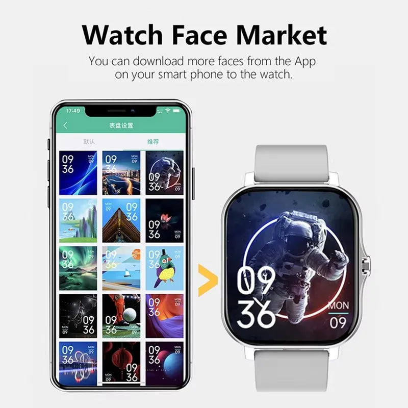 Sport Smart Watch Fitness Clock Health Monitor Waterproof Smartwatch Bluetooth Call Watches for Men Women IOS Android Phone HT30