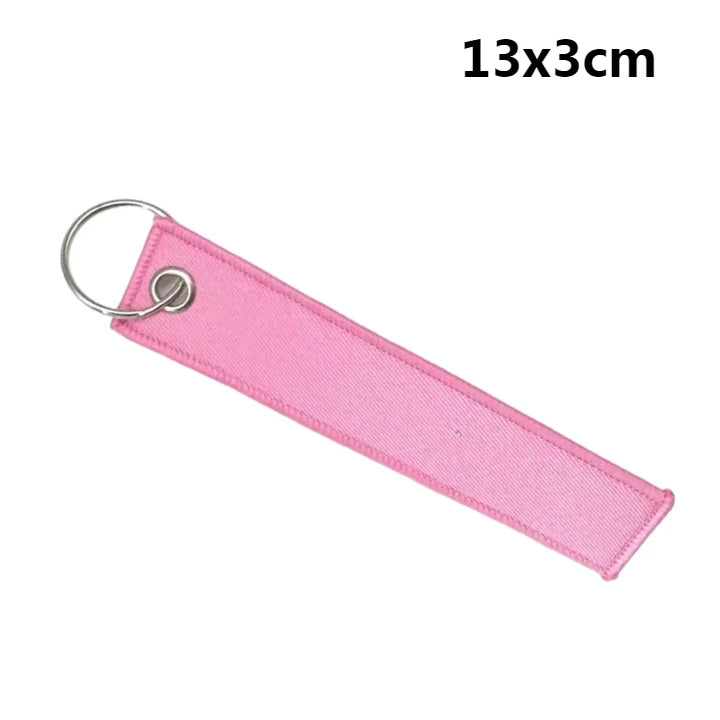 Custom Logo Polyester Keychain Print Name Car Motorcycle Embroider Webbing Key Chain Personalized Ribbon Keyring Men and Women