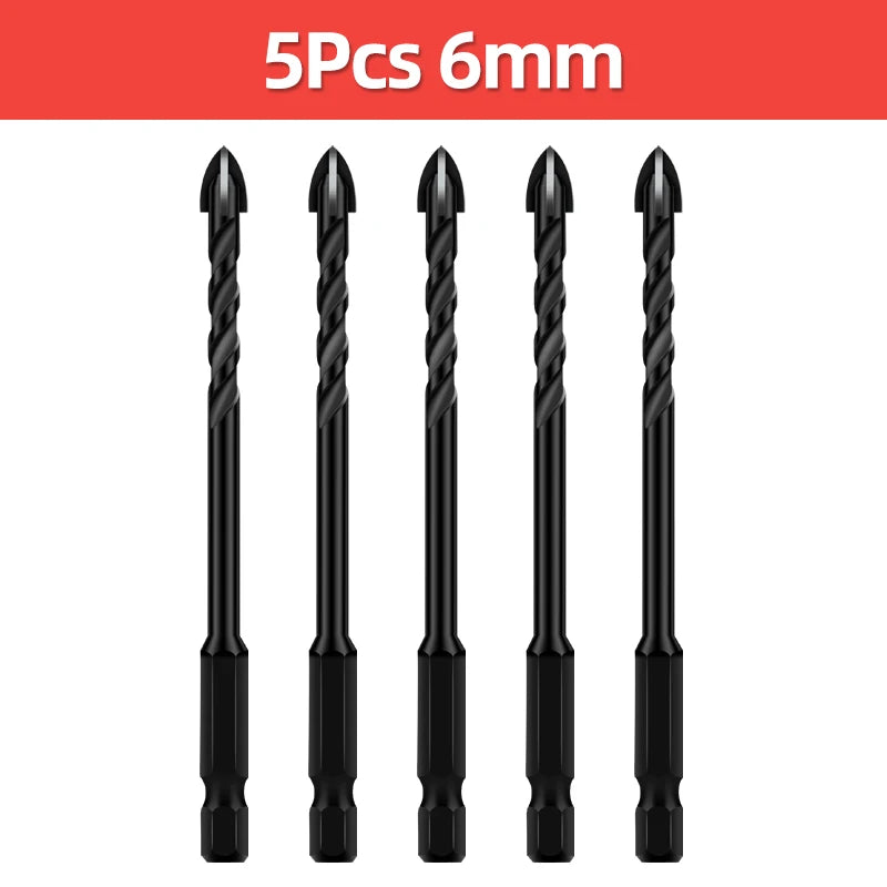 TOOLEYE Cross Hex Drill Bit Set For Concrete Porcelain Tile Glass Metal Multifunction Drill Bits Kit Power Tools Drilling Drills