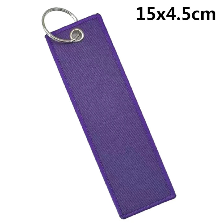 Custom Logo Polyester Keychain Print Name Car Motorcycle Embroider Webbing Key Chain Personalized Ribbon Keyring Men and Women