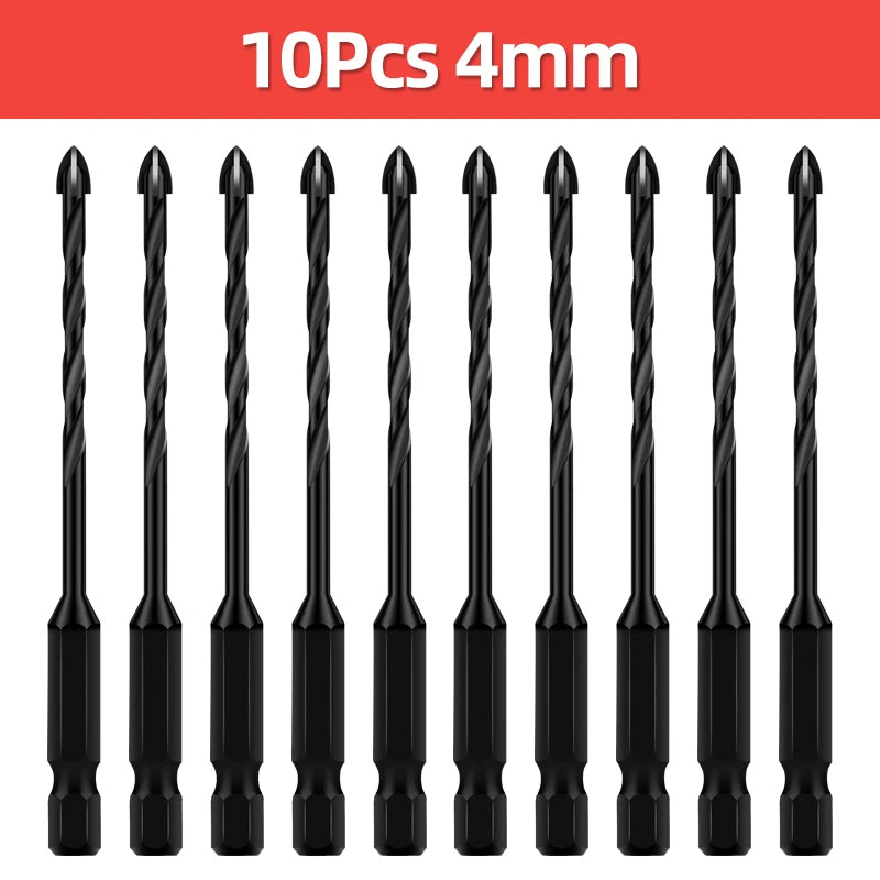 TOOLEYE Cross Hex Drill Bit Set For Concrete Porcelain Tile Glass Metal Multifunction Drill Bits Kit Power Tools Drilling Drills