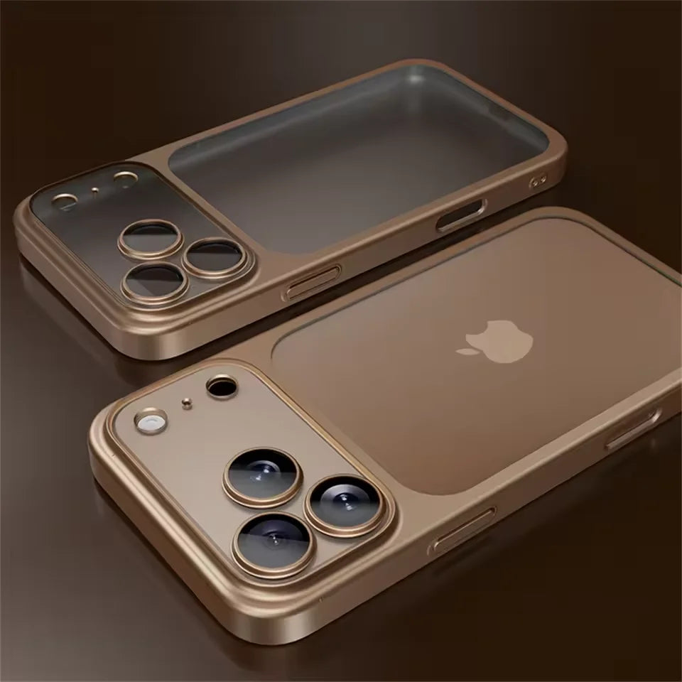 Luxury Plating Color PC Transparent Phone Case For IPhone 17Pro Max 17Air Lens Protection Matte Transparent BackPlate Hard Cover