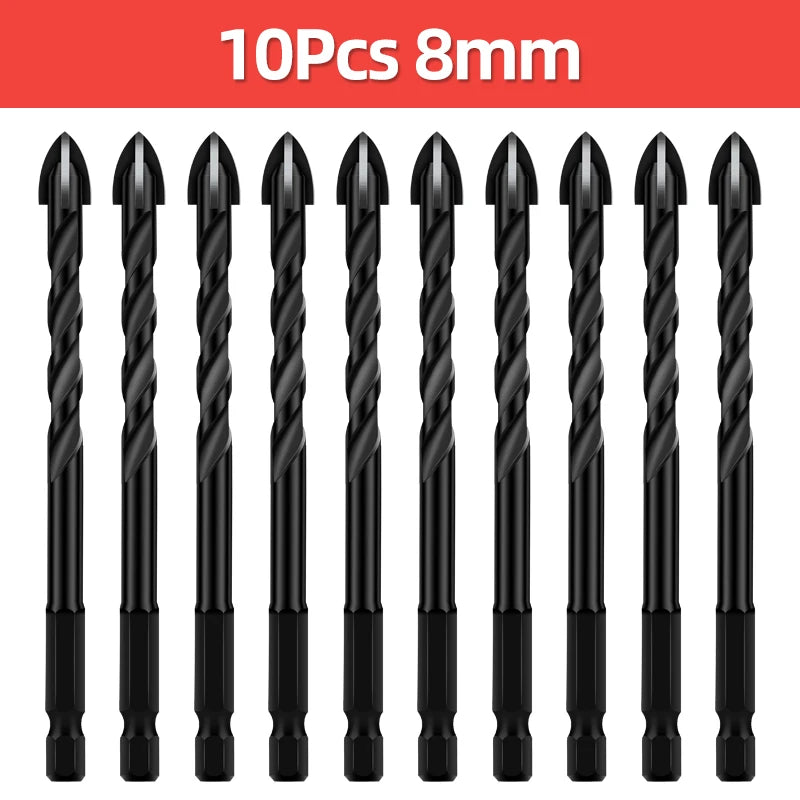 TOOLEYE Cross Hex Drill Bit Set For Concrete Porcelain Tile Glass Metal Multifunction Drill Bits Kit Power Tools Drilling Drills