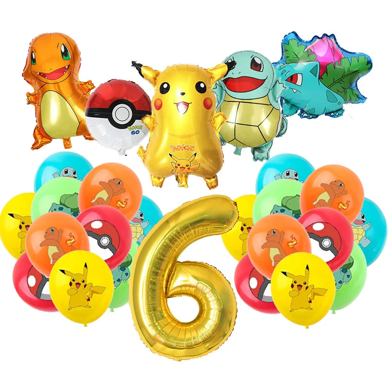 New Pokemon Birthday Party Decorations Kits Pikachu Theme Paper Plates Napkins Cups Balloons Baby Shower for Kids Event Supplies