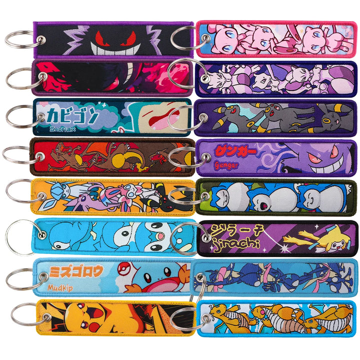 Cute Embroidery Key Fobs Anime Game Keychain For Motorcycles Cars Key Ring Key Holder Key Pendant Key Tags Chaveiro Jewelry