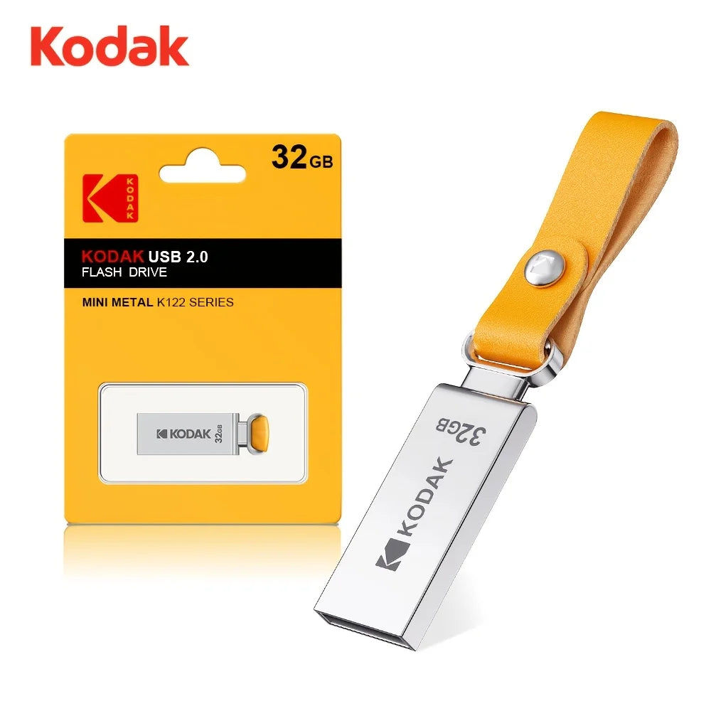 Kodak metal USB flash drive, 32GB/64GB/128GB USB 2.0, portable car music USB storage drive, suitable for business and office use