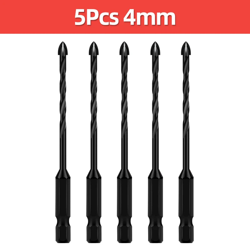 TOOLEYE Cross Hex Drill Bit Set For Concrete Porcelain Tile Glass Metal Multifunction Drill Bits Kit Power Tools Drilling Drills