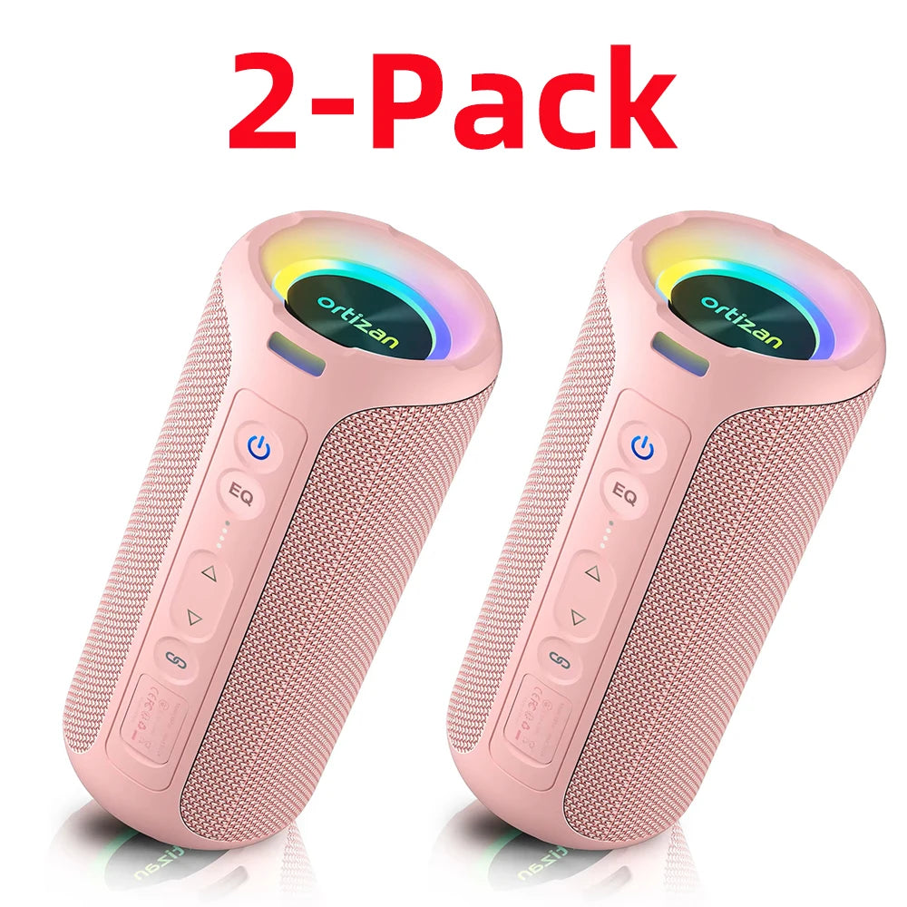 Ortizan Bluetooth Speakers 40W Enhanced Bass Portable Outdoor Wireless Speaker 30Hrs IP7 Waterproof Shower Speaker Bluetooth 5.3