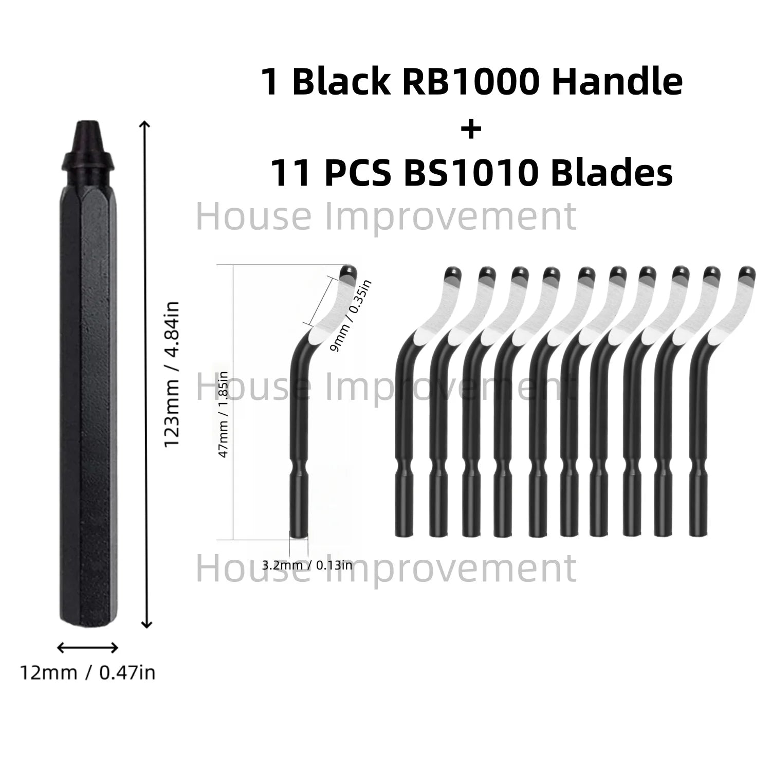 Deburring Tool Set with 11pcs High Speed Steel Swivel Blades Burr Removal Tool for Metal Resin PVC Pipes Copper Plastic Aluminum