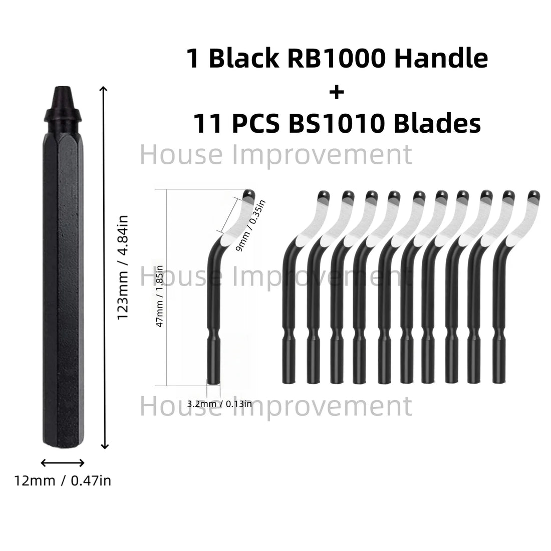 Deburring Tool Set with 11pcs High Speed Steel Swivel Blades Burr Removal Tool for Metal Resin PVC Pipes Copper Plastic Aluminum