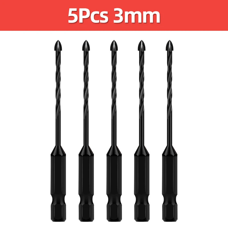 TOOLEYE Cross Hex Drill Bit Set For Concrete Porcelain Tile Glass Metal Multifunction Drill Bits Kit Power Tools Drilling Drills