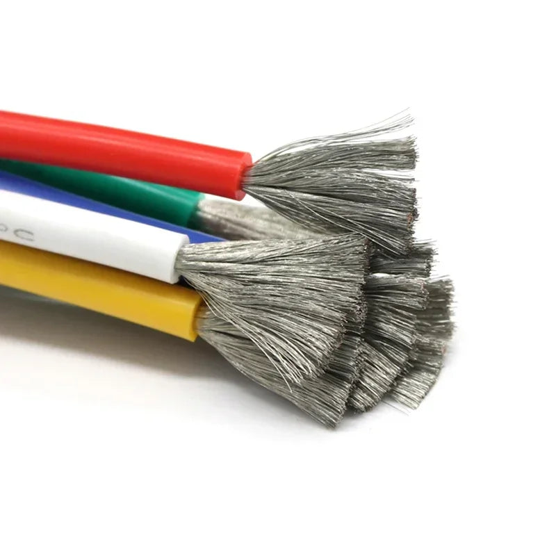 1M/5M Heat-resistant Cable 30 28 26 24 22 20 18 16 15 14 13 12 10 AWG Ultra Soft Silicone Wire High Temperature Flexible Copper