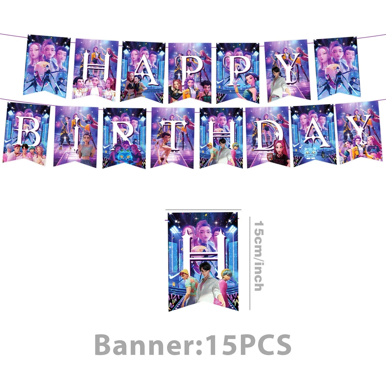 K Pop Birthday Party Decoration Tableware Set - Napkin Tablecloth Banner Paper Plates Slap Bracelets Stamps Baby Shower Supplies