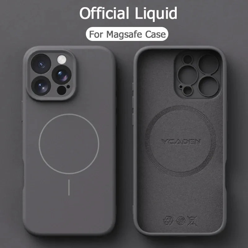 Magnetic Luxury Wireless Charge For Magsafe Phone Cases for iPhone 16 Plus 15 14 13 17 18 Pro Max Original Liquid Silicone Cover