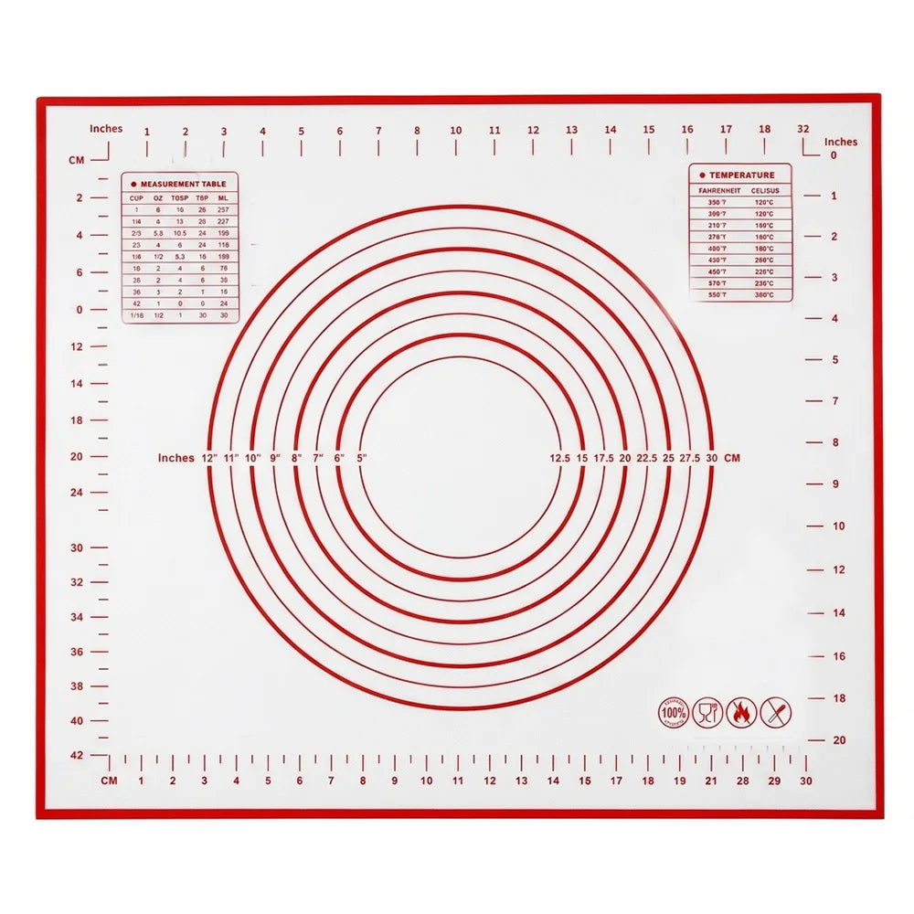 UNTIOR 1PCS Silicone Baking Mat Kneading Pad Dough Mat Pizza Cake Dough Maker Kitchen Cooking Grill Non-Stick Gadgets Bakeware