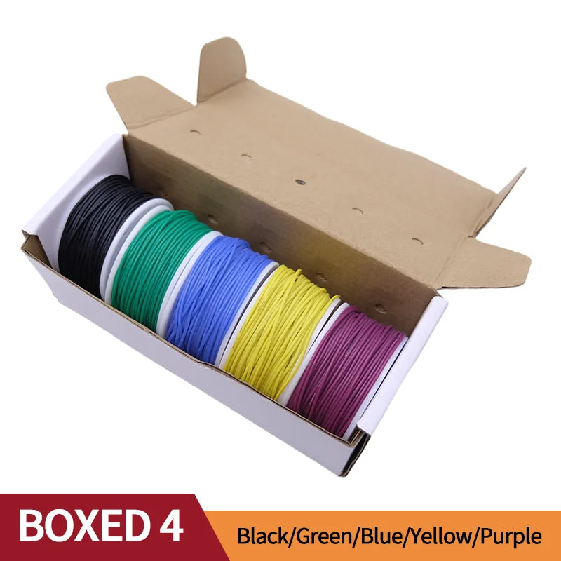 Super Soft Copper Wire Box (5 Colors Mix Kit) Heat Resistant Flexible Silicone 30/28/26/24/22/20AWG Electric Tinned Copper Cable