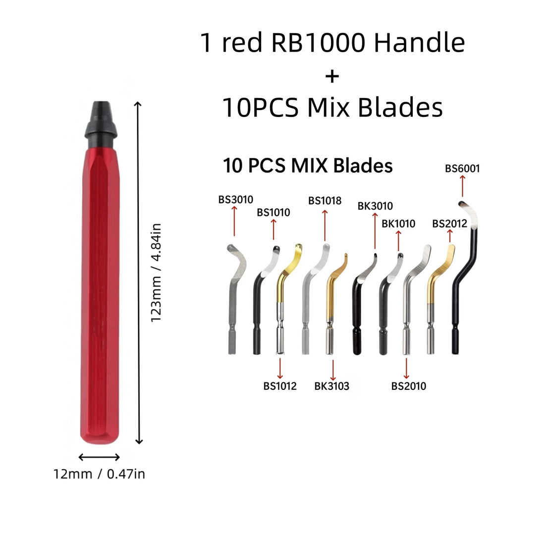 Deburring Tool Set with 11pcs High Speed Steel Swivel Blades Burr Removal Tool for Metal Resin PVC Pipes Copper Plastic Aluminum