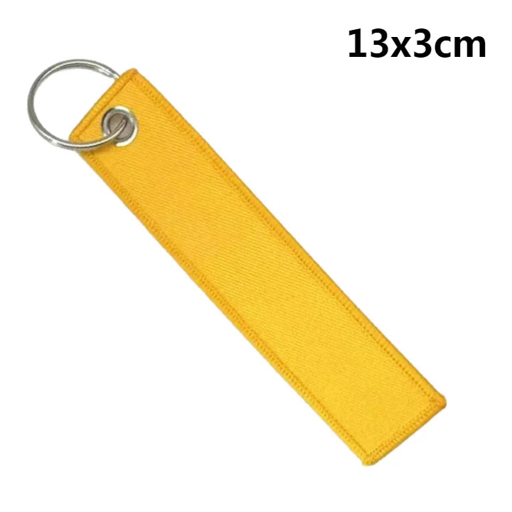 Custom Logo Polyester Keychain Print Name Car Motorcycle Embroider Webbing Key Chain Personalized Ribbon Keyring Men and Women