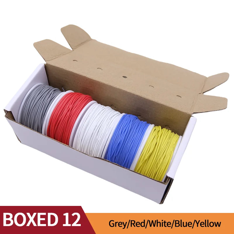 Super Soft Copper Wire Box (5 Colors Mix Kit) Heat Resistant Flexible Silicone 30/28/26/24/22/20AWG Electric Tinned Copper Cable