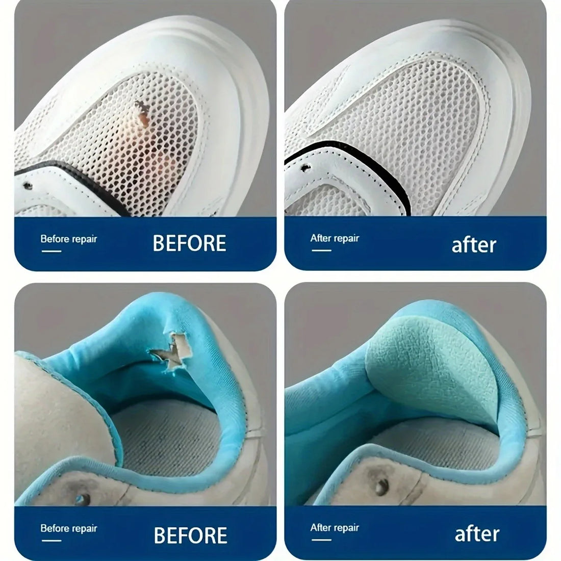 6 Pcs Self-Adhesive Shoe Patches, Strong Waterproof Repair for Holes, Fabric, Mesh, Invisible Shoe Fix, Seamless Shoe Repair
