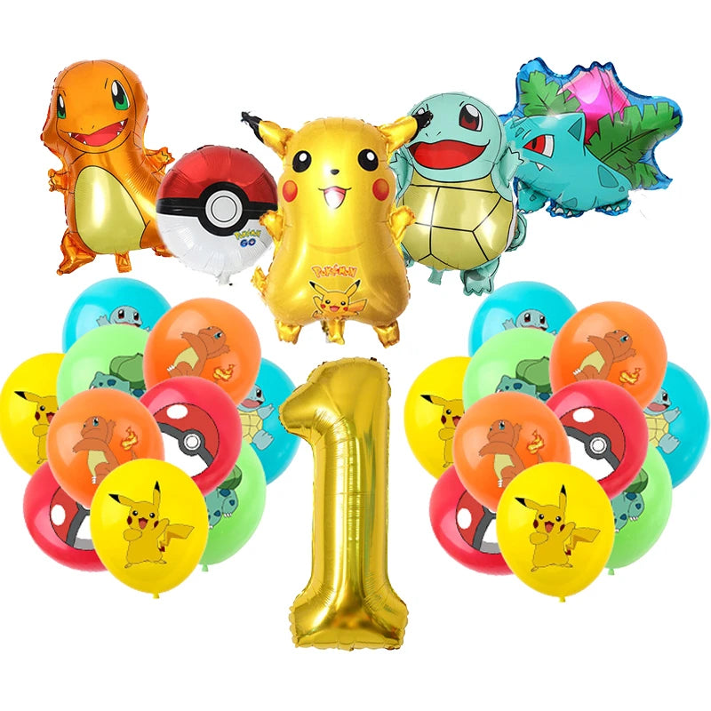 New Pokemon Birthday Party Decorations Kits Pikachu Theme Paper Plates Napkins Cups Balloons Baby Shower for Kids Event Supplies