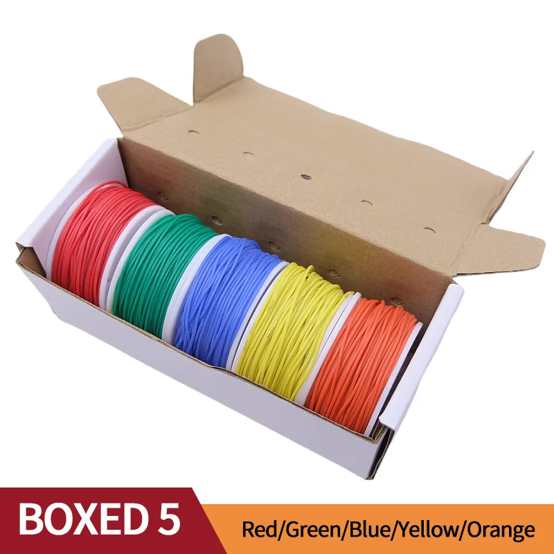 Super Soft Copper Wire Box (5 Colors Mix Kit) Heat Resistant Flexible Silicone 30/28/26/24/22/20AWG Electric Tinned Copper Cable