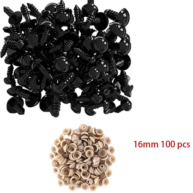 100pcs 5/6//7/8/9/10/12/14/18/20mm Plastic Safety Eyes For Toys Diy Mix Size Crochet Animal Eye For Doll toys  Accessories