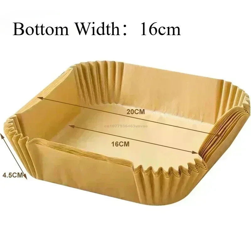 Cooking Paper Air Fryer Disposable Paper Square Round Baking Barbecue Plate NonStick Mat Kitchen Oven Oil Absorbing Paper Tool