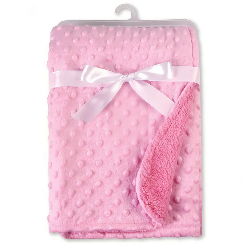 Baby Blanket & Swaddling Newborn Thermal Soft Fleece Blanket Winter Solid Bedding Set Cotton Quilt Infant Bedding Swaddle Wrap