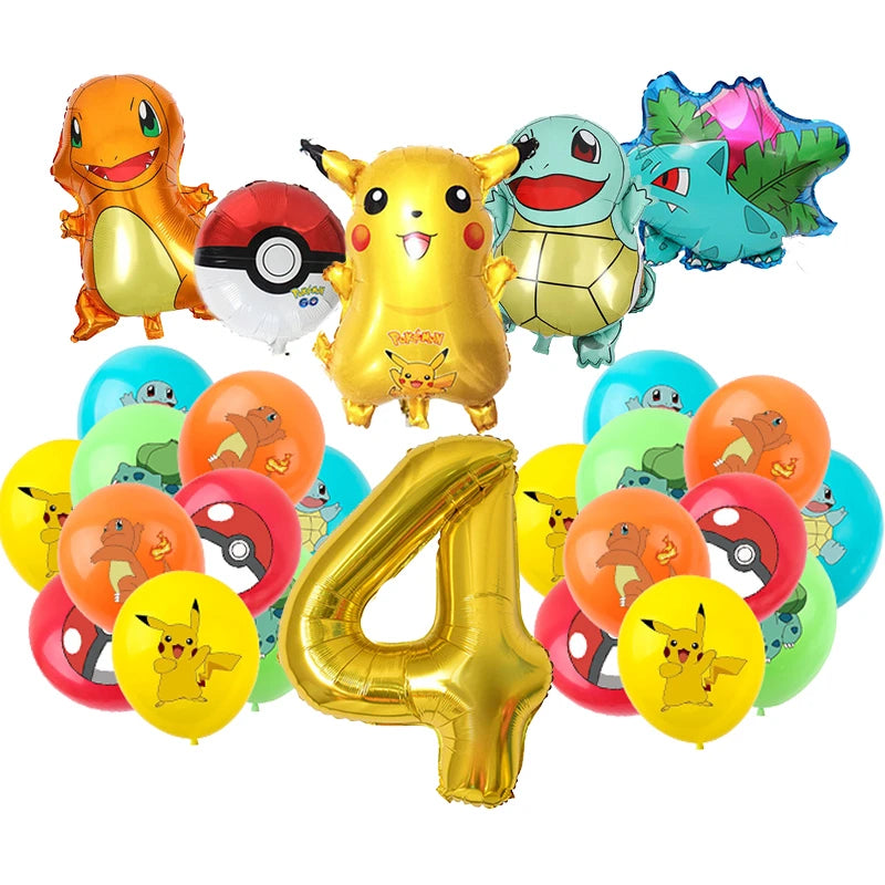 New Pokemon Birthday Party Decorations Kits Pikachu Theme Paper Plates Napkins Cups Balloons Baby Shower for Kids Event Supplies