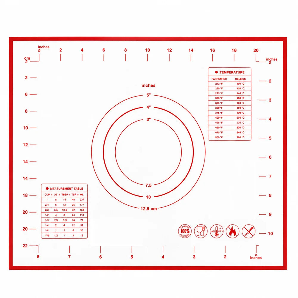UNTIOR 1PCS Silicone Baking Mat Kneading Pad Dough Mat Pizza Cake Dough Maker Kitchen Cooking Grill Non-Stick Gadgets Bakeware