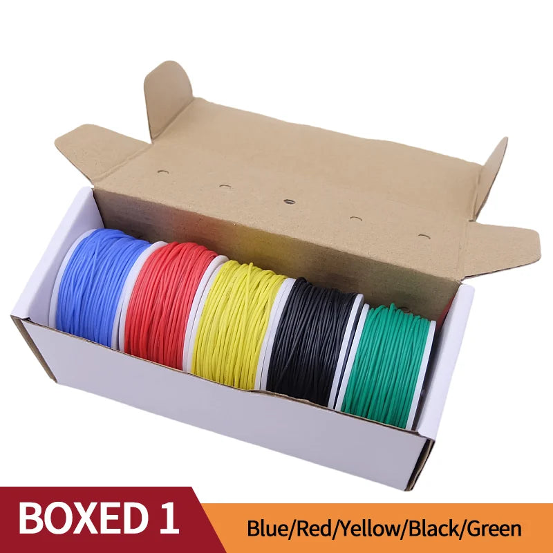 Super Soft Copper Wire Box (5 Colors Mix Kit) Heat Resistant Flexible Silicone 30/28/26/24/22/20AWG Electric Tinned Copper Cable